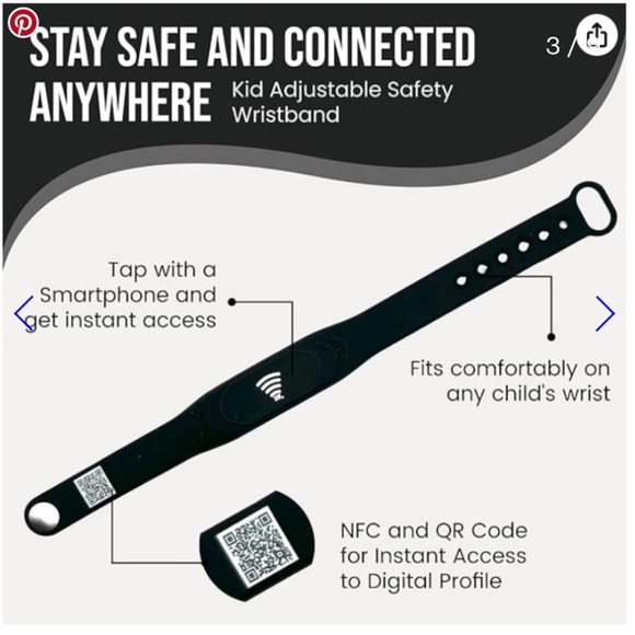 Kid Sharewear Safety Tracker Black Band NEW - Picture 2 of 7